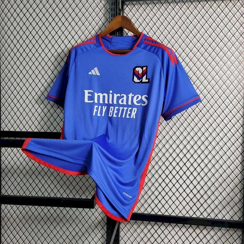 Mens Olympique Lyonnais 2024/25 Retro Blue Jersey