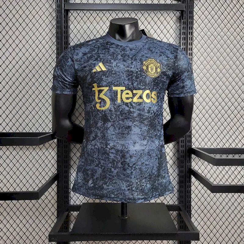 Mens Manchester United 2024/25 Stone Roses Pre-Match Jersey Player Version