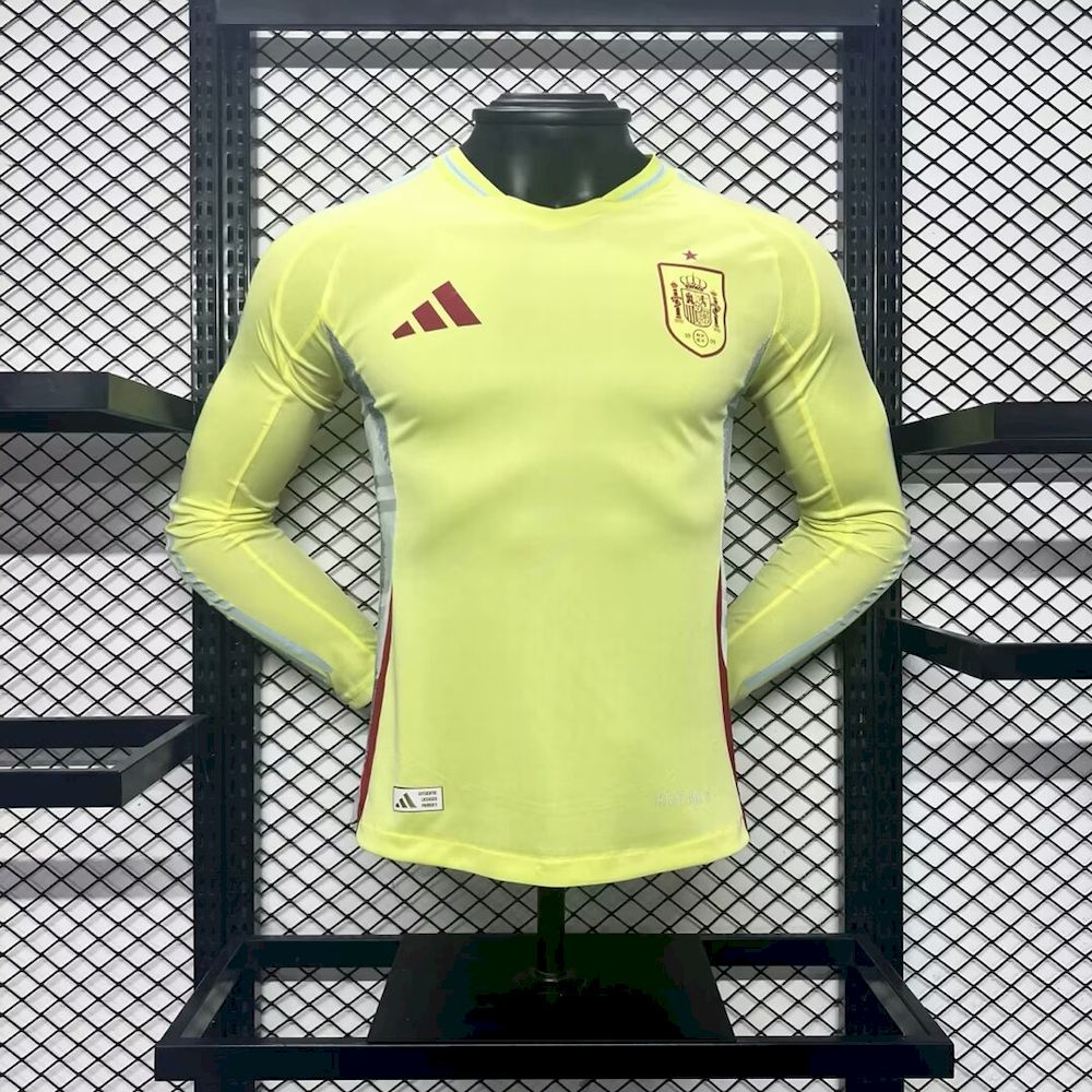 Mens Spain 2024/25 Euro Away Long Sleeves Jersey Player Version