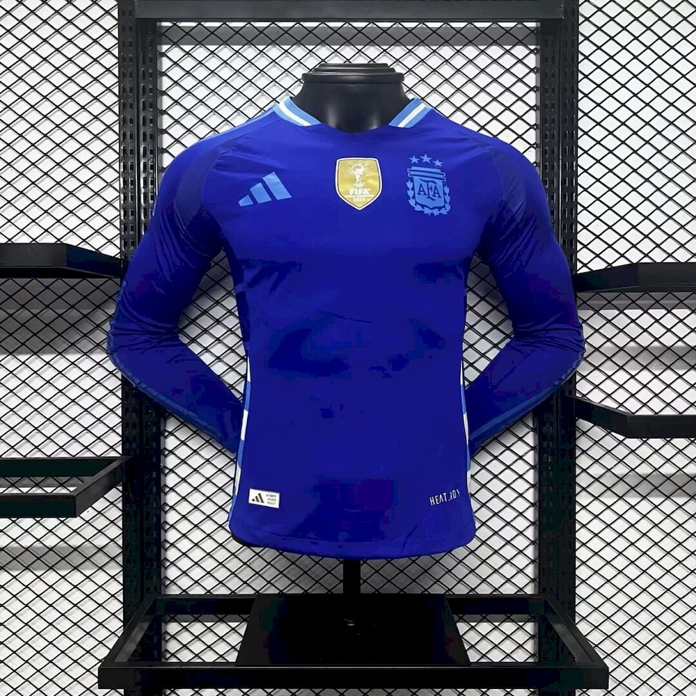 Mens Argentina 2024/25 Away Long Sleeves Jersey Player Version