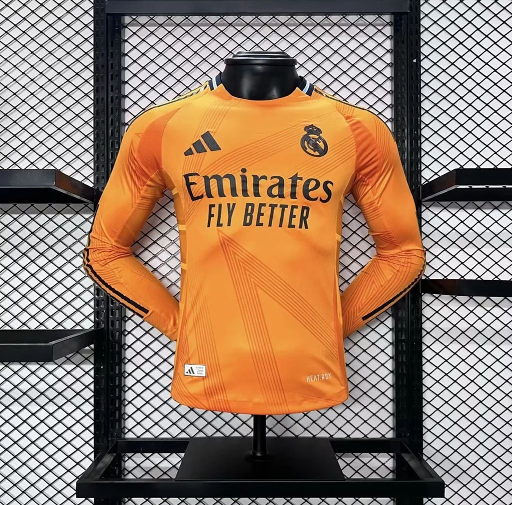Mens Real Madrid 2024/25 Away Long Sleeves Jersey Player Version