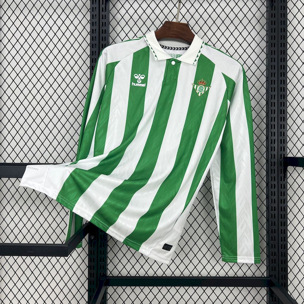 Mens Real Betis 2024/25 Home Long Sleeve Jersey