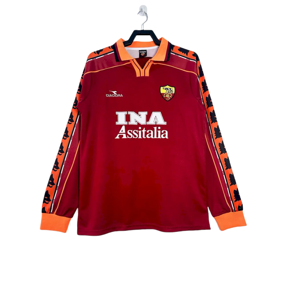 Retro AS Roma 1998/99 Home Long Sleeve Jersey