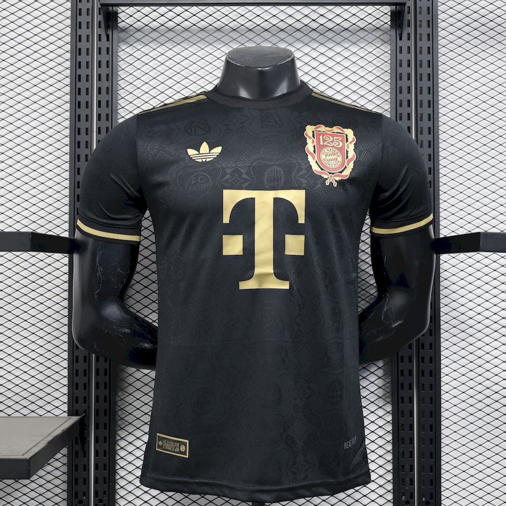 Mens Bayern Munich 2024/25 125 Anniversary Black Jersey Player Version