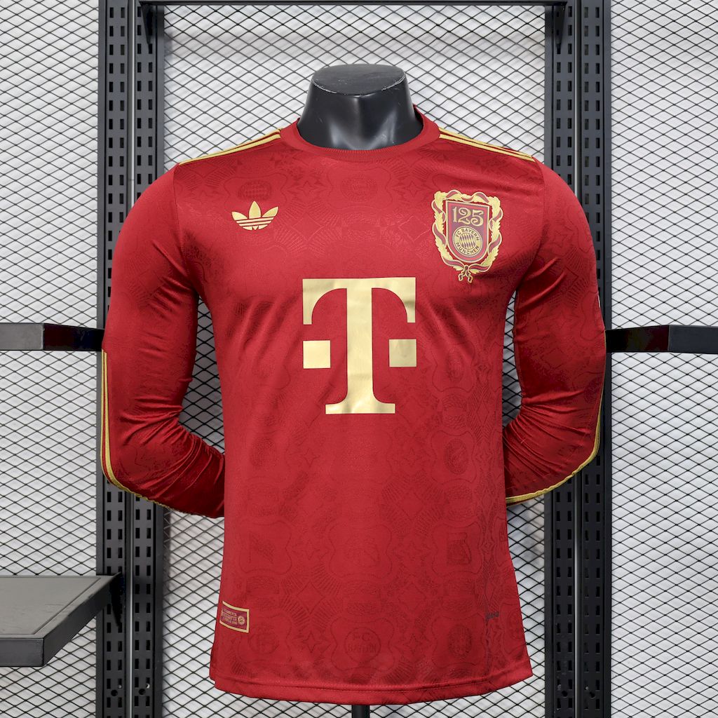 Mens Bayern Munich 2024/25 125 Anniversary Long Sleeves Jersey Player Version