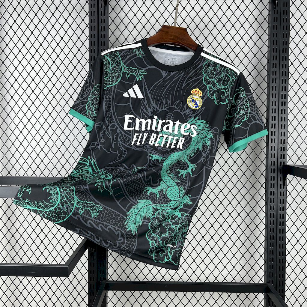 Mens Real Madrid 2025/26 Green and Black Dragon Special Edition Jersey