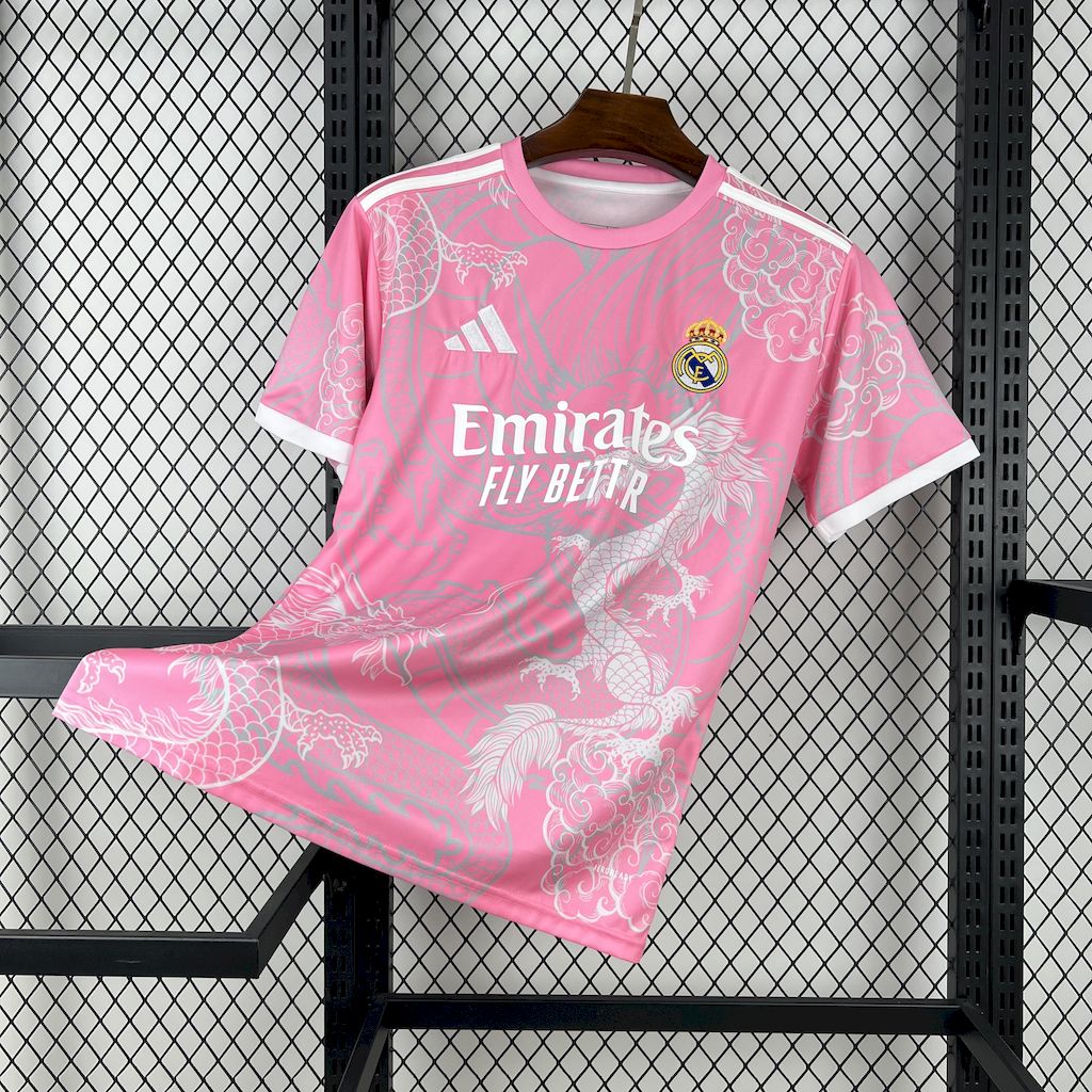 Mens Real Madrid 2025/26 Pink Dragon Special Edition Jersey