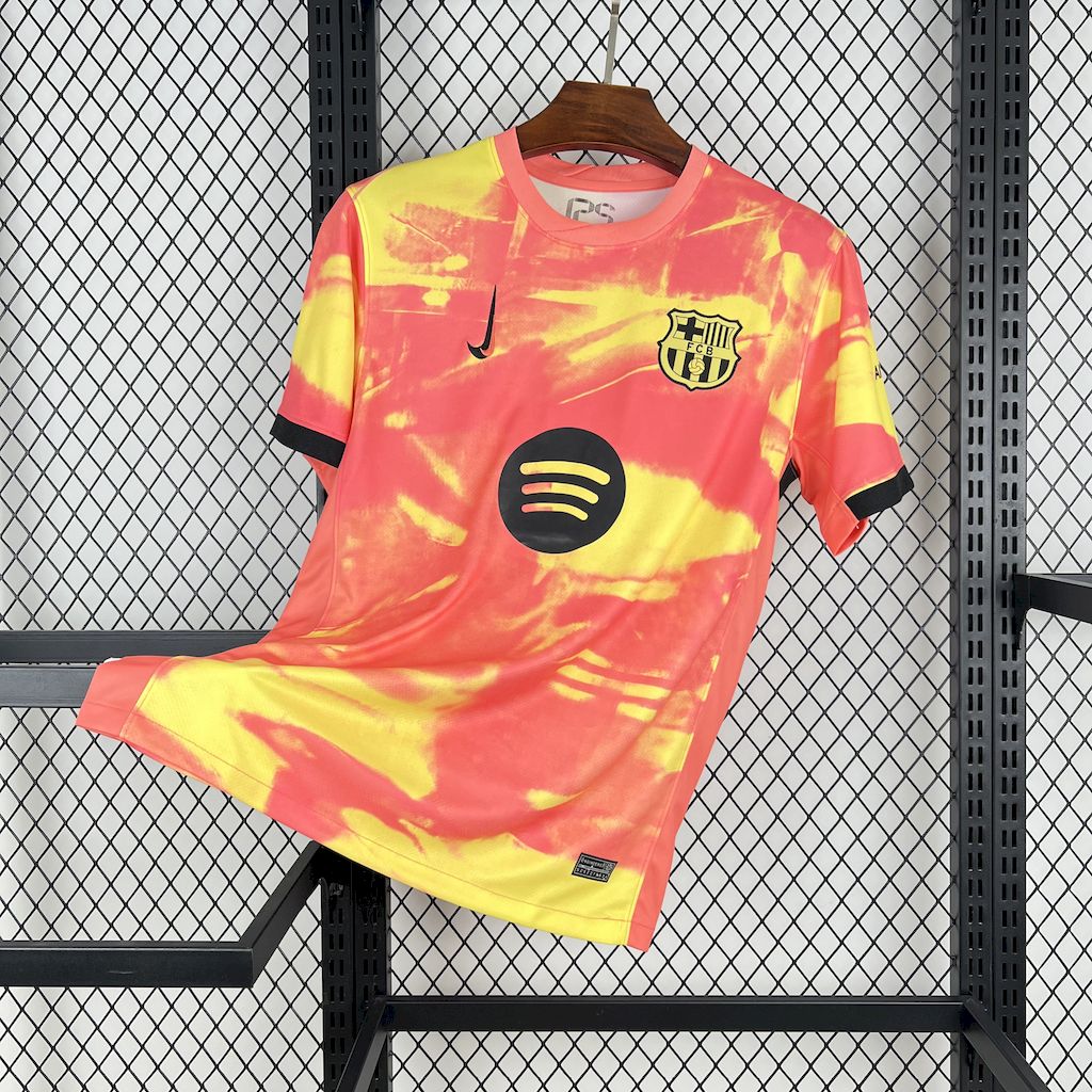 Mens Barcelona 2025/26 Orange pre-match Jersey