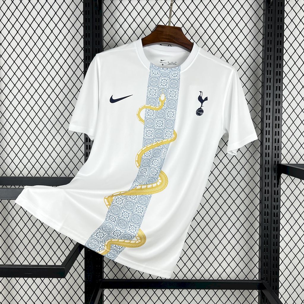 Mens Tottenham Hotspur 2025/26 White Gold Snake Edition Jersey