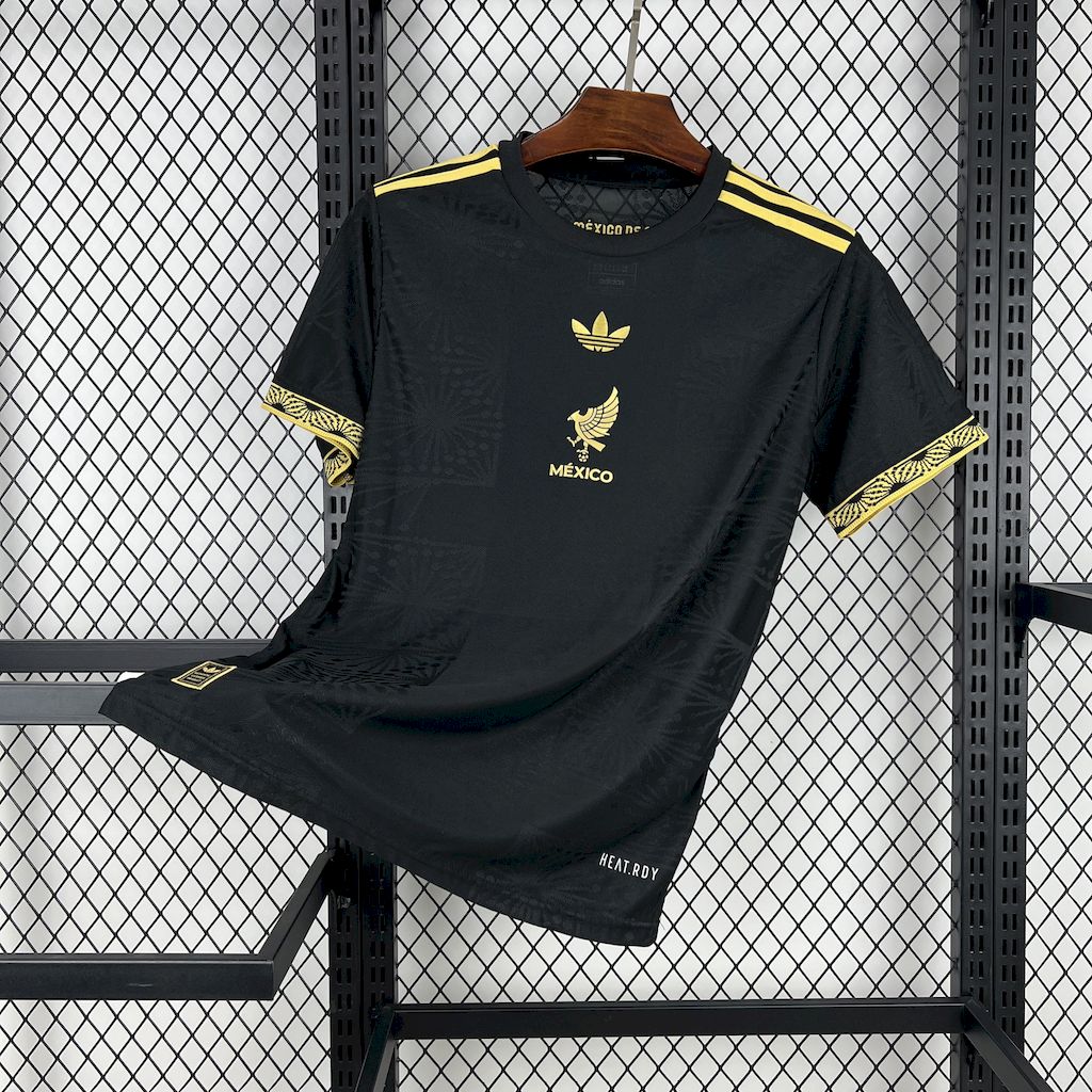 Mens Mexico 2025/26 Gold- Black Jersey