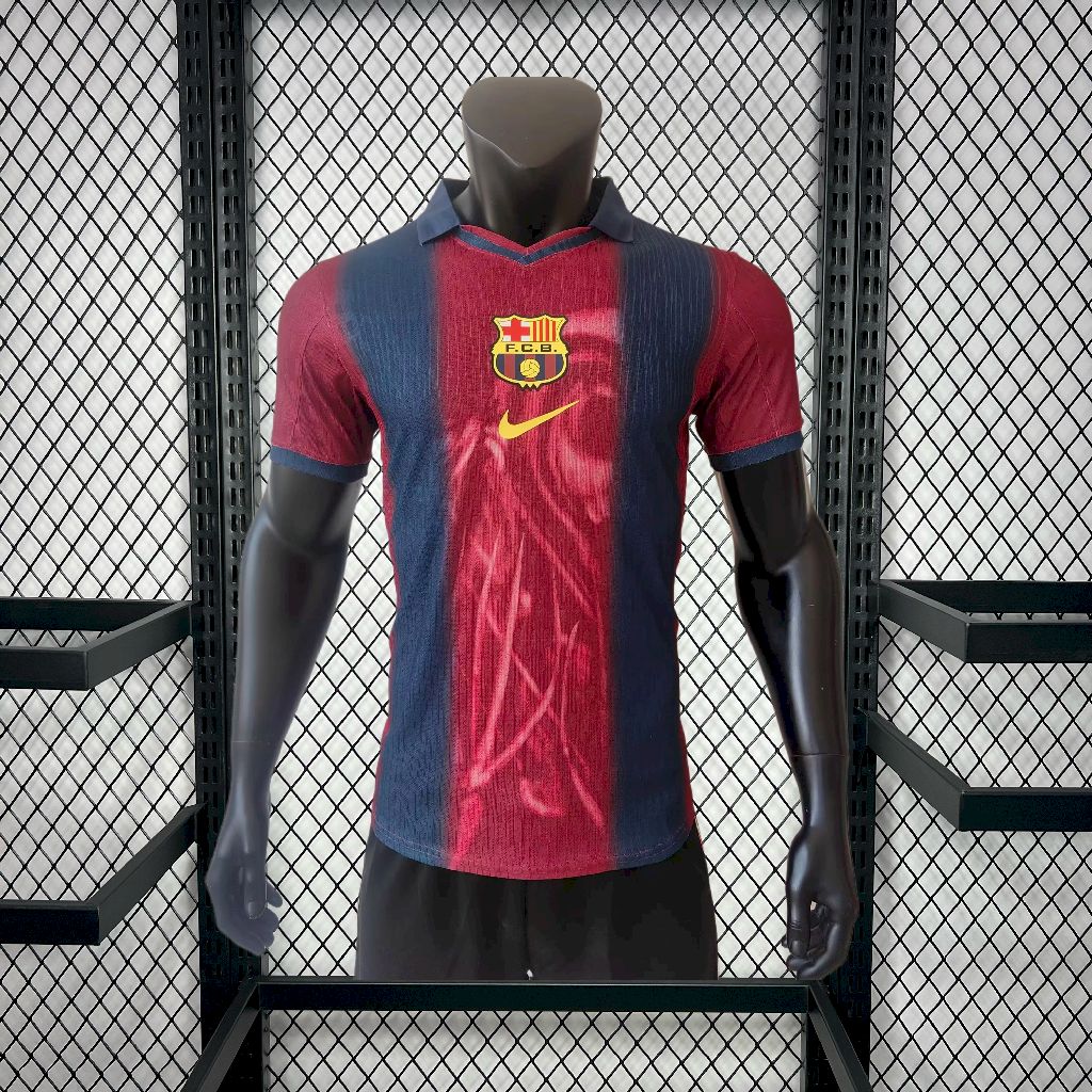 Mens Barcelona 2000/01 Home Retro Skeleton Jersey Player Version