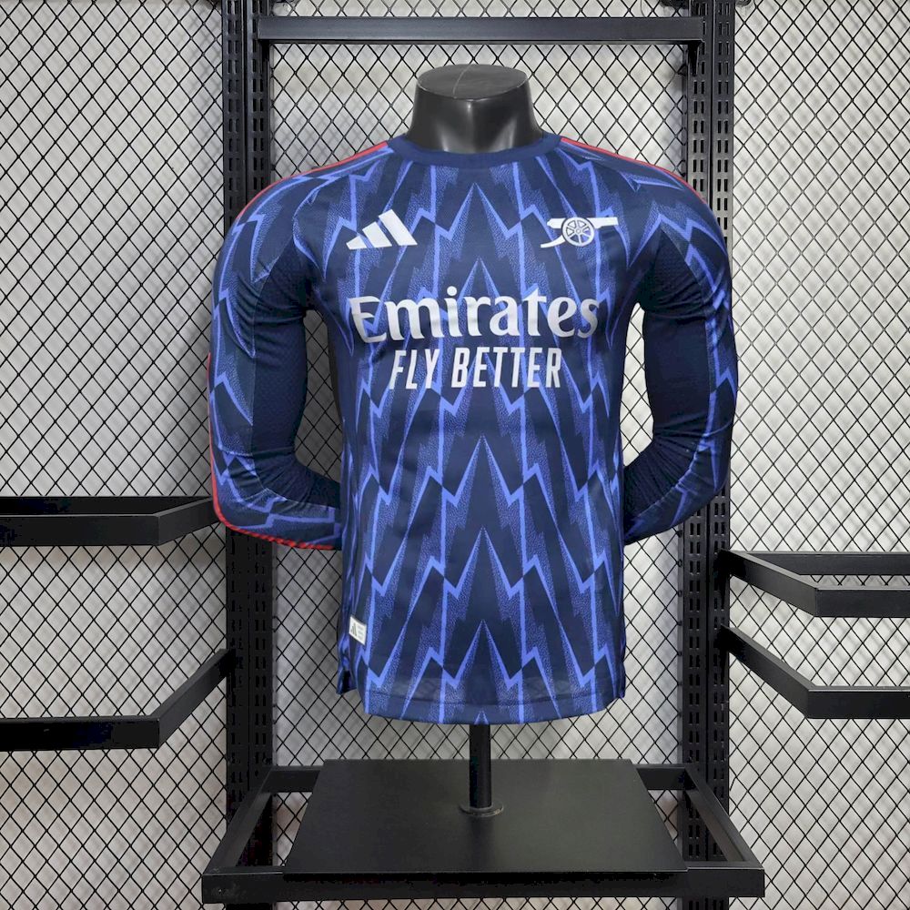 Mens Arsenal 2025/26 Away Long Sleeves Jersey Player Version