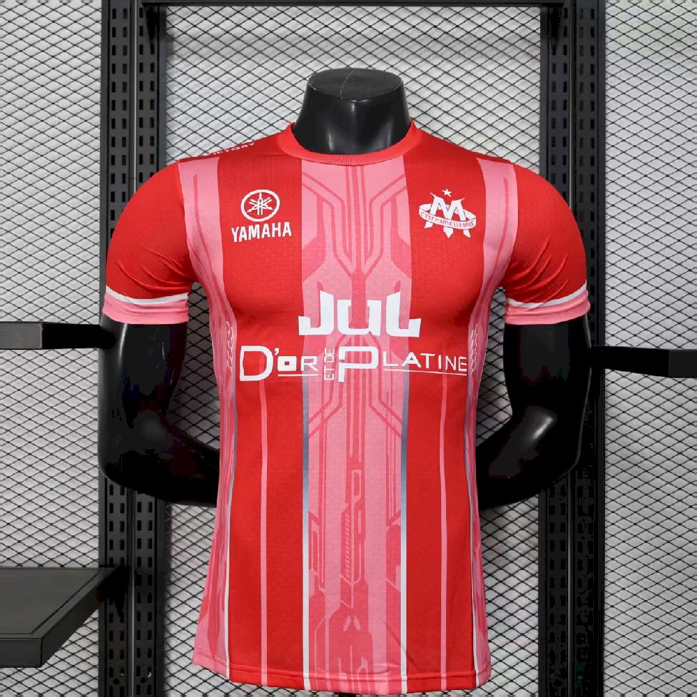 Mens Olympique Marseille 2025/26 Red Authentic Jersey