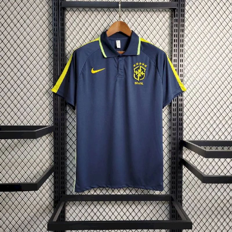 Mens Brazil 2023/24 Royal Polo Jersey