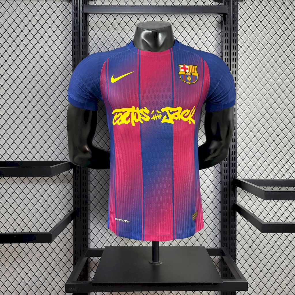 Mens Barcelona 2025/26 Travis Scott Edition Home Jersey Player Version