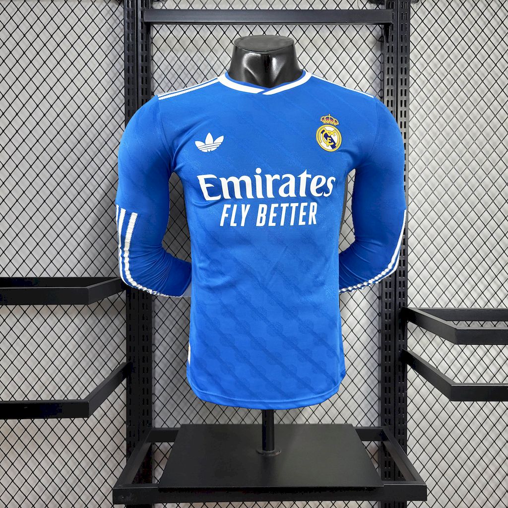 Mens Real Madrid 2025/26 Third Long Sleeves Jersey Player Version