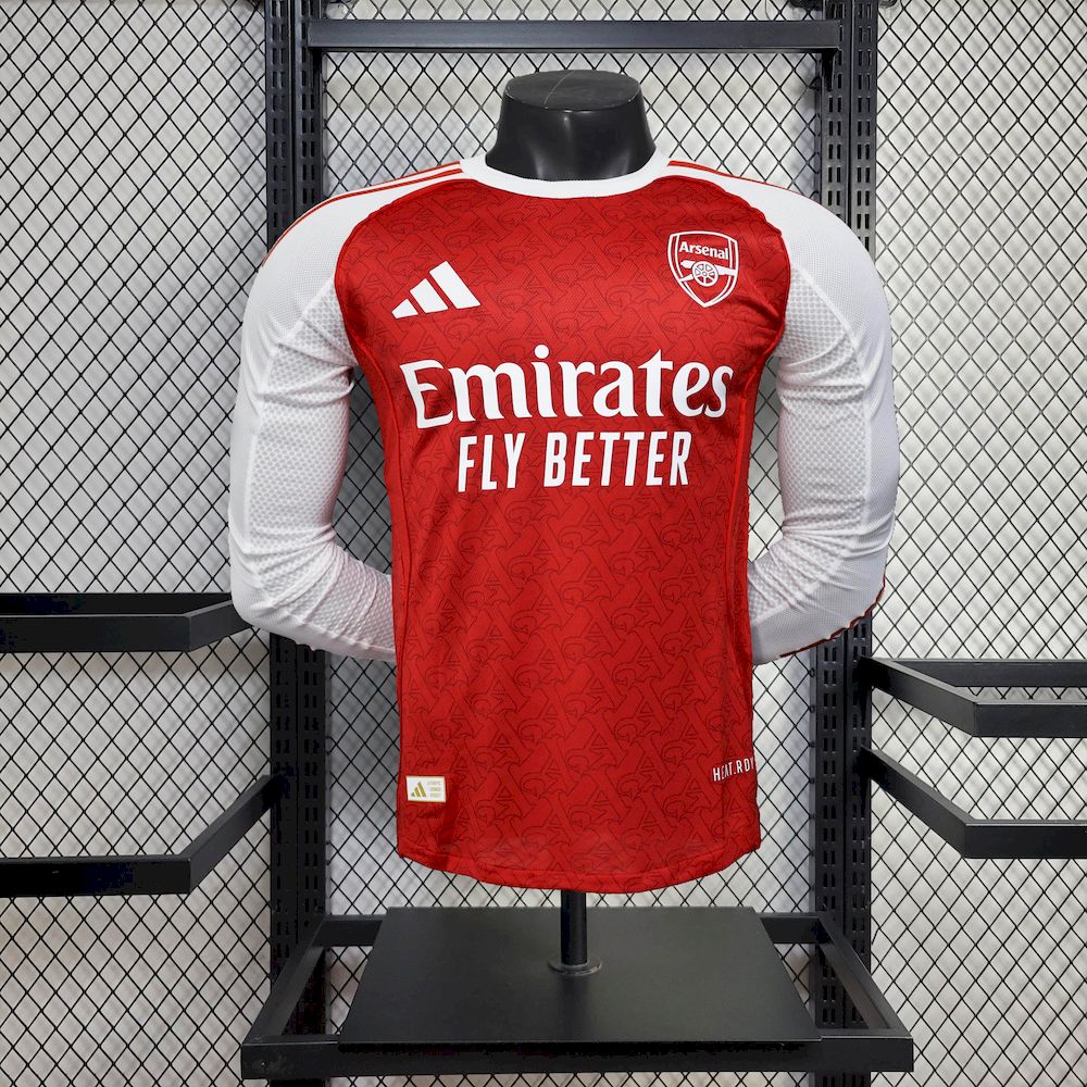 Mens Arsenal 2025/26 Home Long Sleeve Authentic Jersey