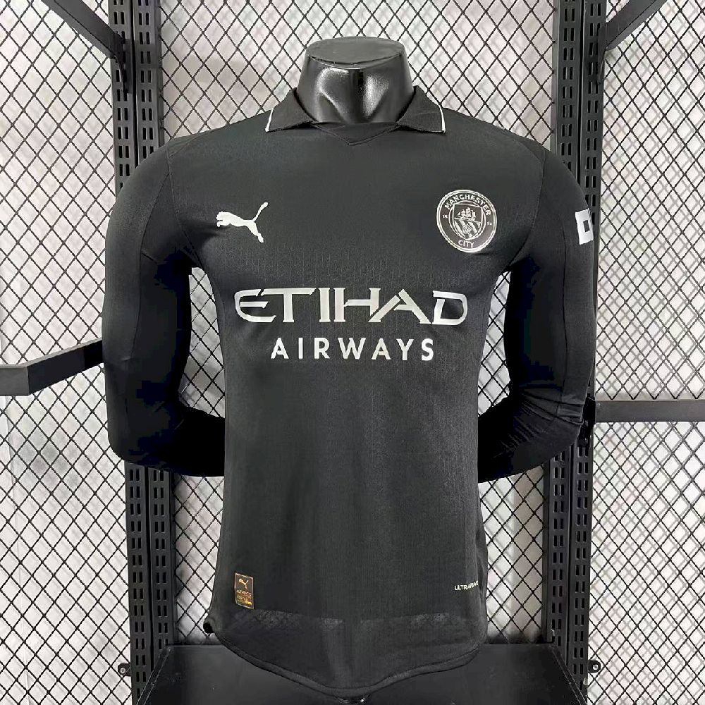 Mens Manchester City 2025/26 Away Long Sleeve Authentic Jersey