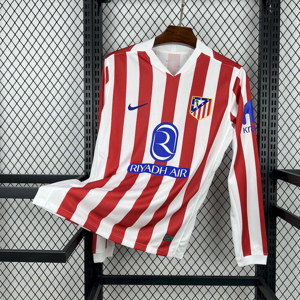 Mens Atletico Madrid 2025/26 Home Long Sleeve Jersey