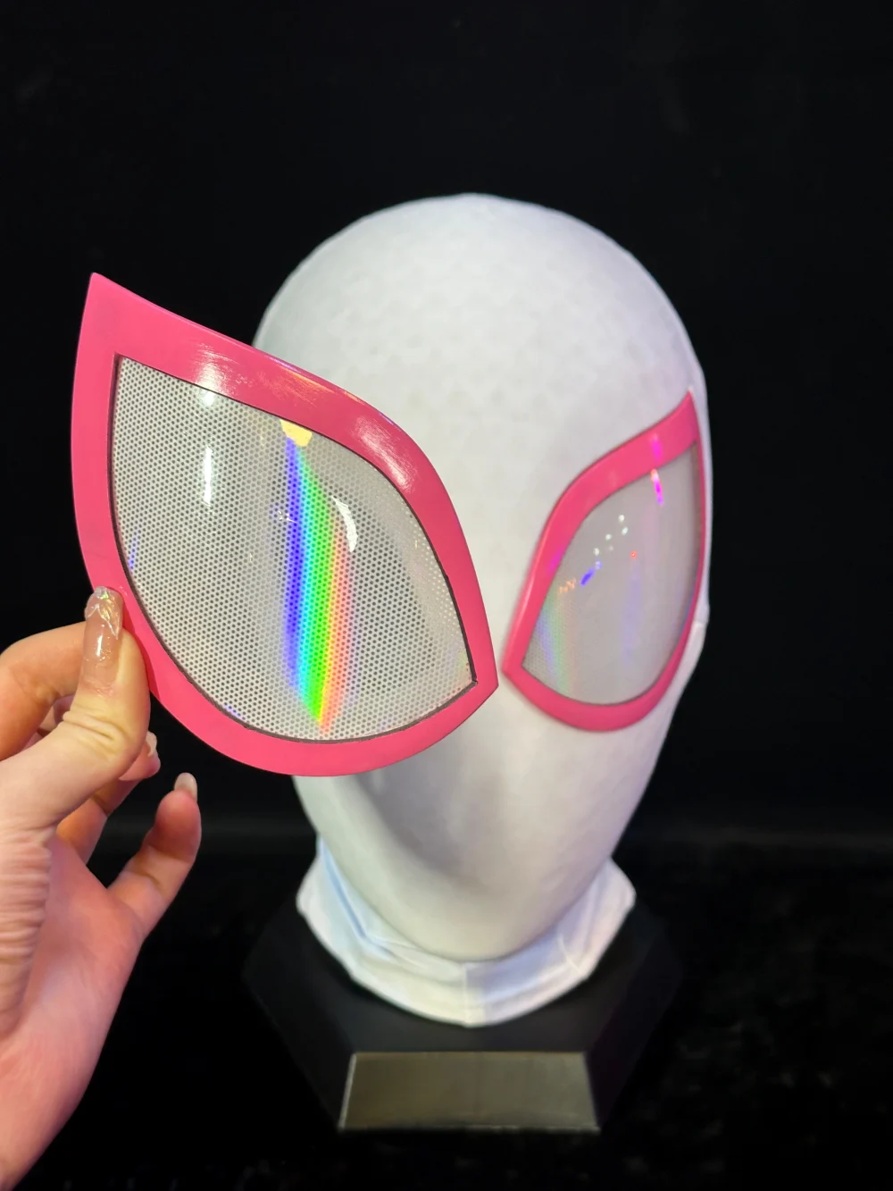 White & Pink Mask with Face Shell - Image 2